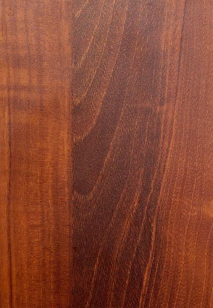 Brown wood grain laminate with suede finish, showing wood texture and grain pattern in varying shades of brown.