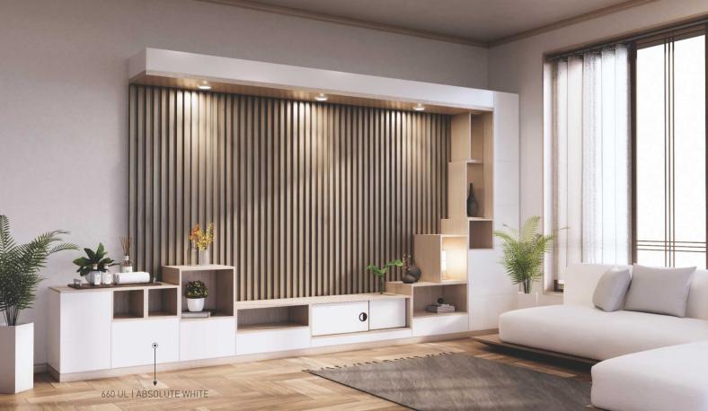 Absolute White Plain Laminate 8x4 ft Texture 1 mm - 660 UL