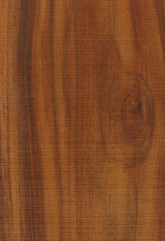 Brown wood grain laminate with textured finish and visible wood pattern and knots