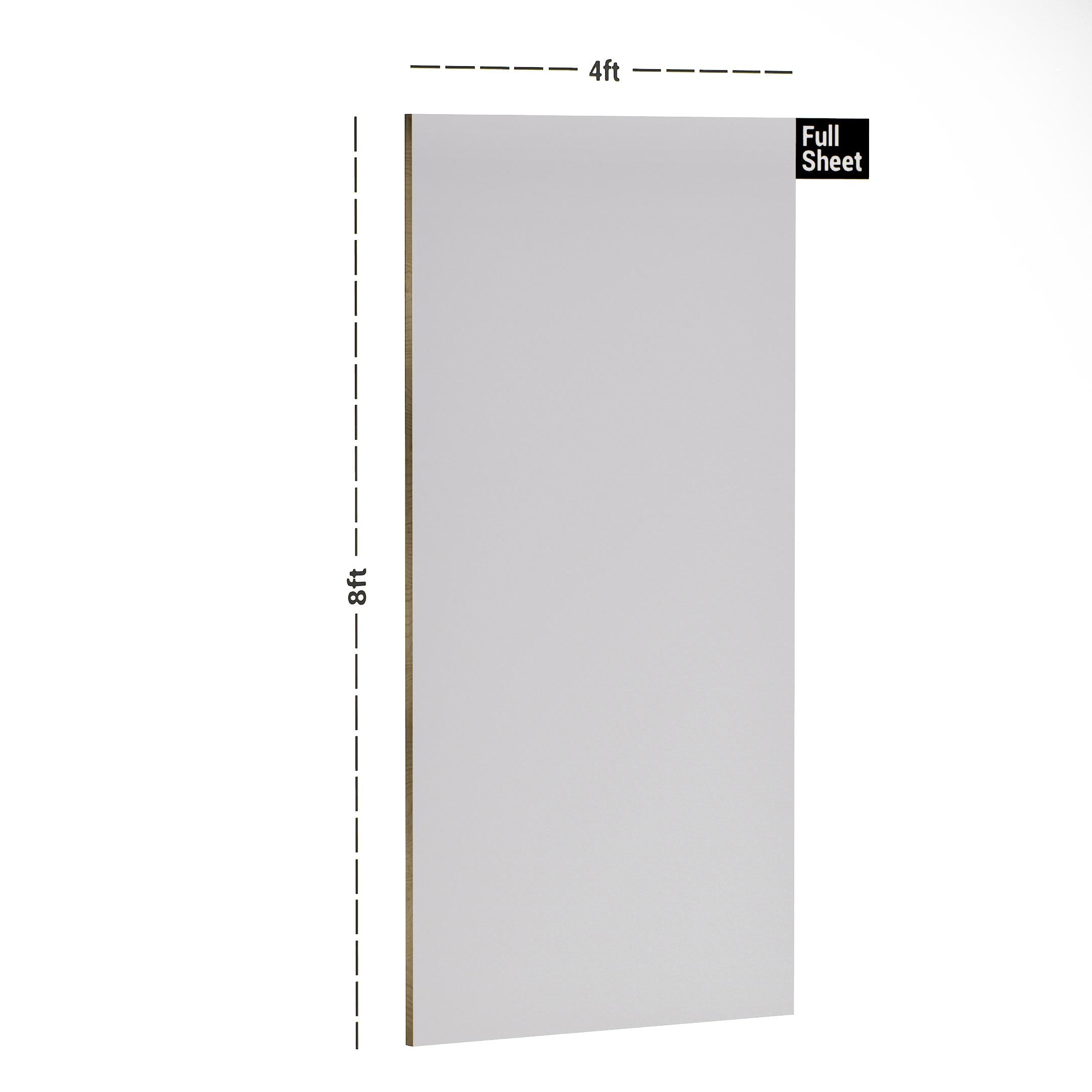 White Plain Laminate 8x4 ft High Gloss 1 mm - 6985 EHG