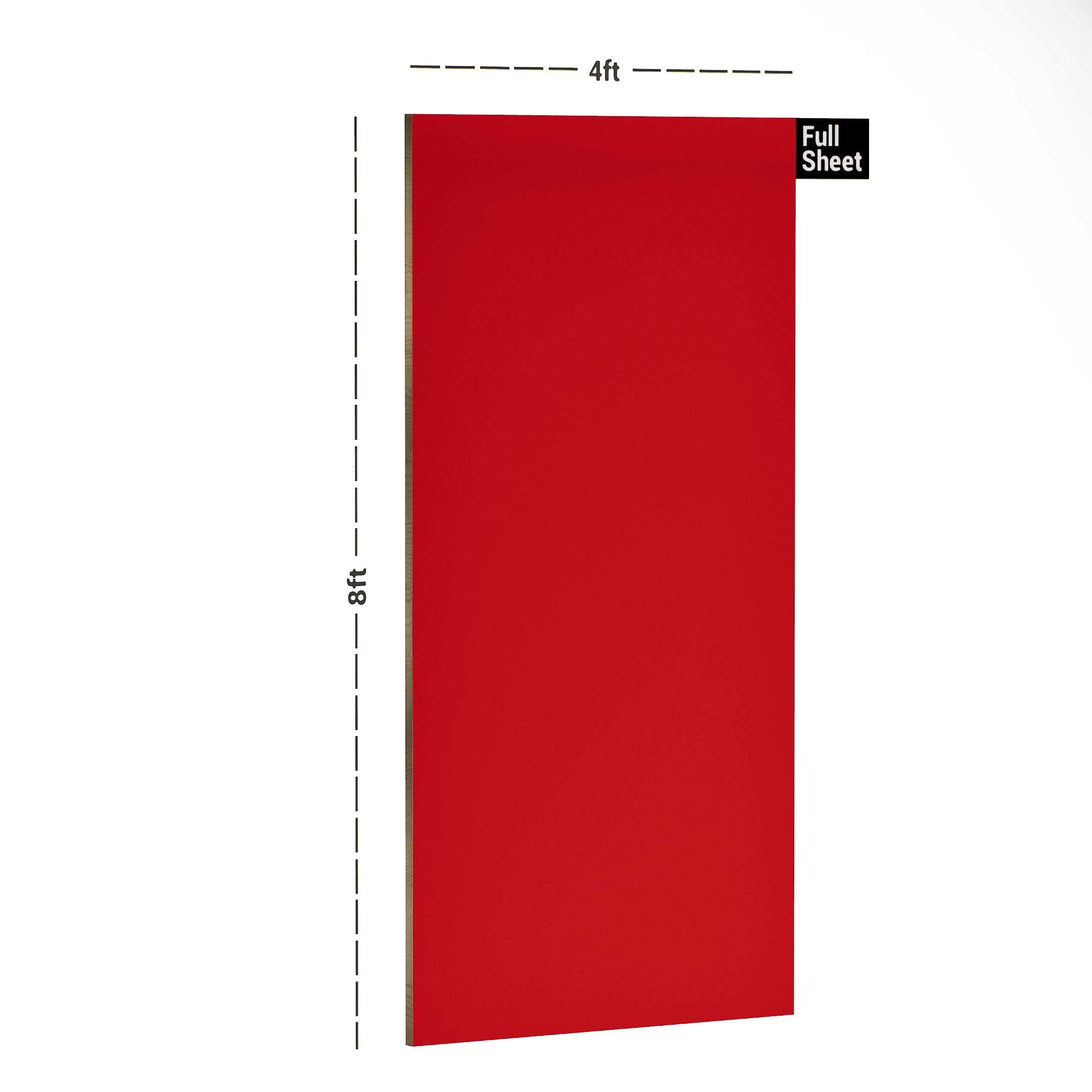 Red Plain Laminate 8x4 ft High Gloss 1 mm - 6987 EHG