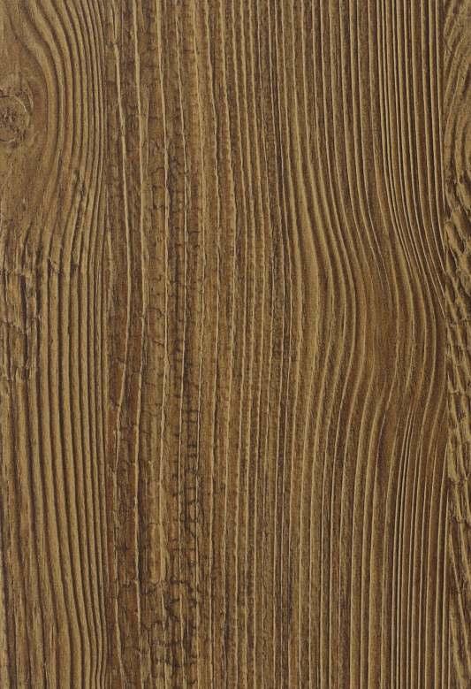 Brown wood grain laminate with suede finish and textured vertical wood pattern.