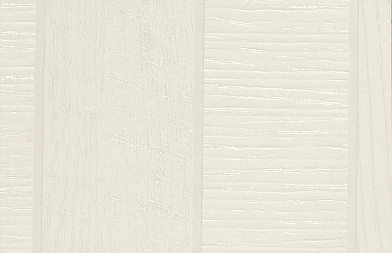 White wood grain laminate with textured finish and horizontal wood pattern visible in the image.