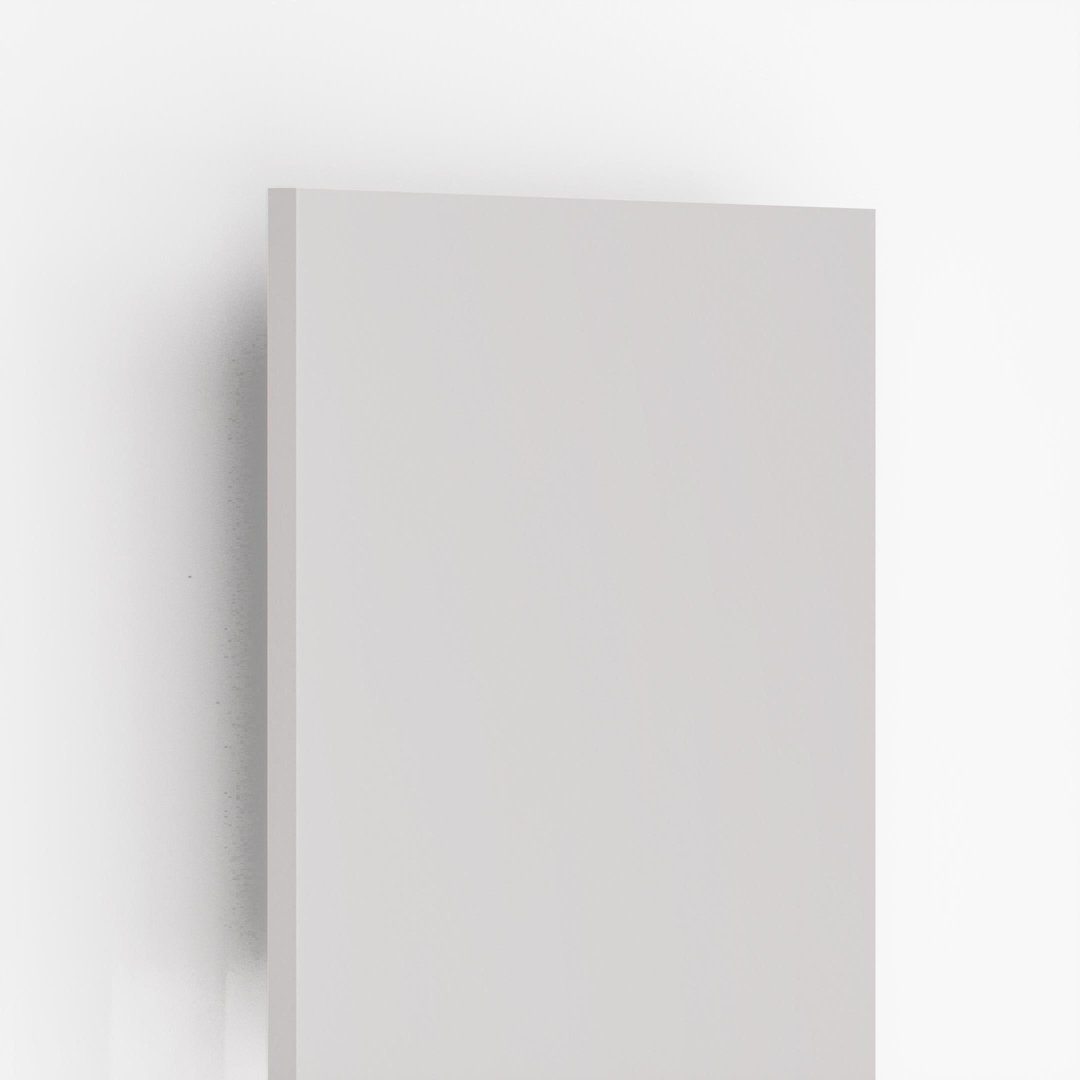 Light grey plain laminate sheet with smooth finish and subtle sheen, displaying a uniform color and texture, on white