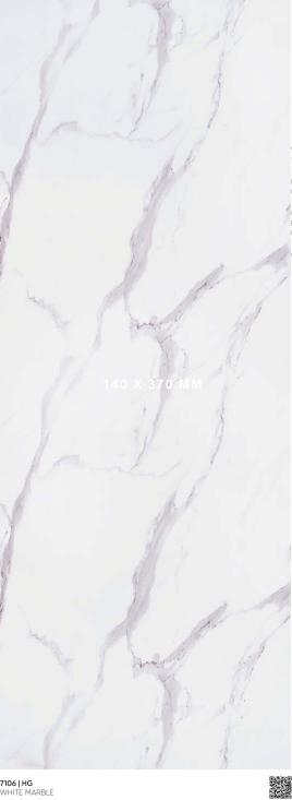 White Marble & Stone Laminate 8x4 ft High Gloss 0.8 mm - 7106 HG