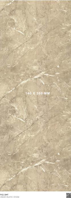 Virgo Cream Rustic Stone 8x4 ft Matte marble & stone laminates Ivory 7112_SMT