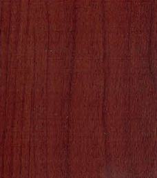 Brown wood grain laminate with suede finish and visible texture, displaying a realistic cherry wood pattern and subtle sheen