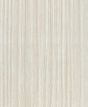 White wood grain laminate with textured finish and vertical grain pattern