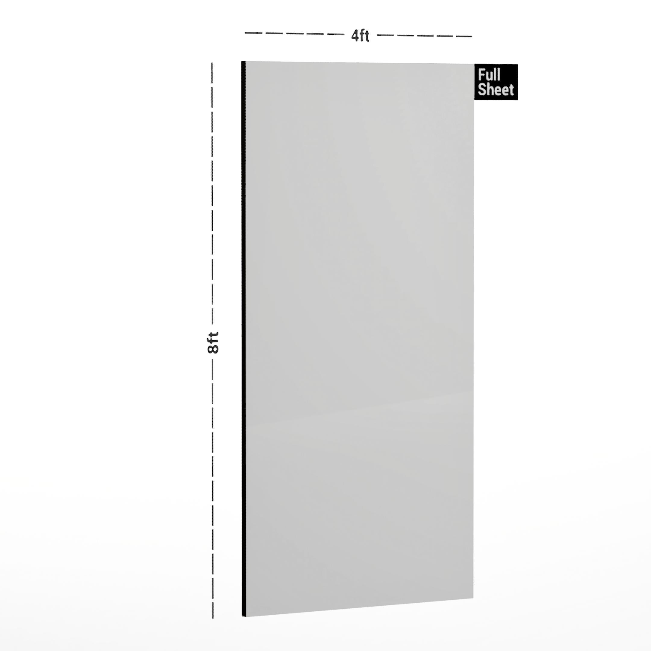 White Plain Laminate 8x4 ft High Gloss 0.8 mm - 8010 SG