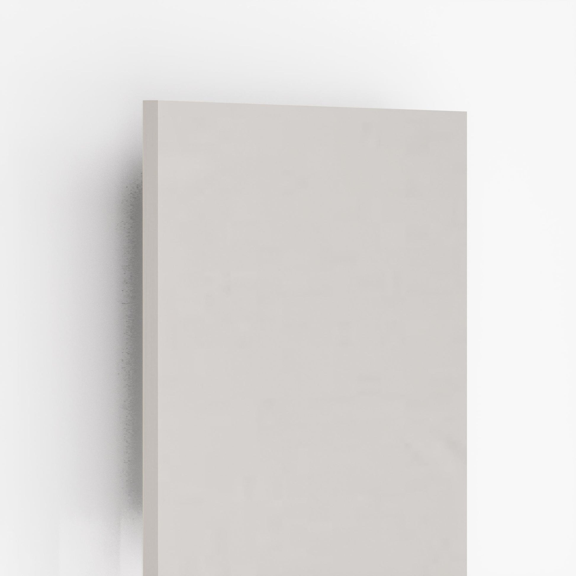 White plain laminate sheet with textured finish and visible edge on white background