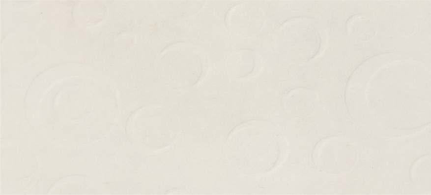White plain laminate with textured finish and subtle circular pattern, showing embossed design on its surface.
