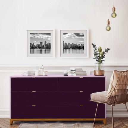 Black Currant Plain Laminate 8x4 ft High Gloss 0.8 mm - 8043 HGS