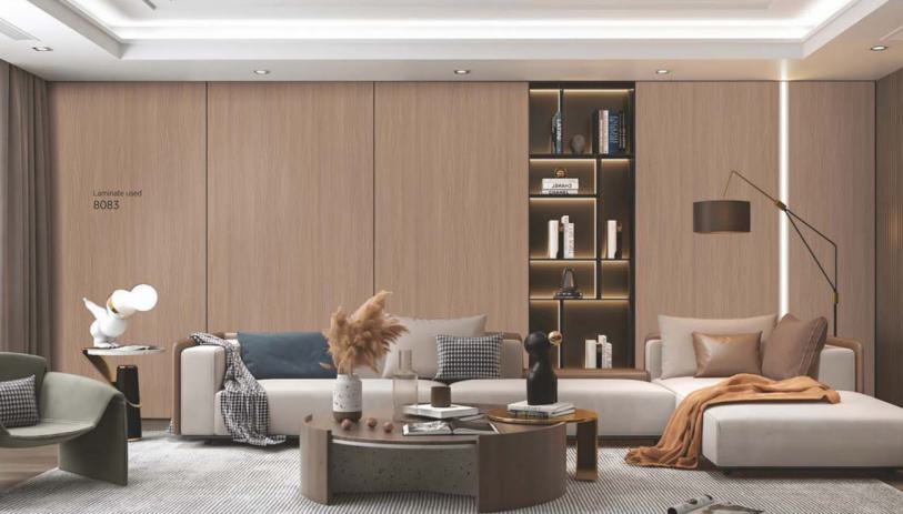 Ponderos Dark Wood Laminate 8x4 ft Texture 1 mm - 8083 A