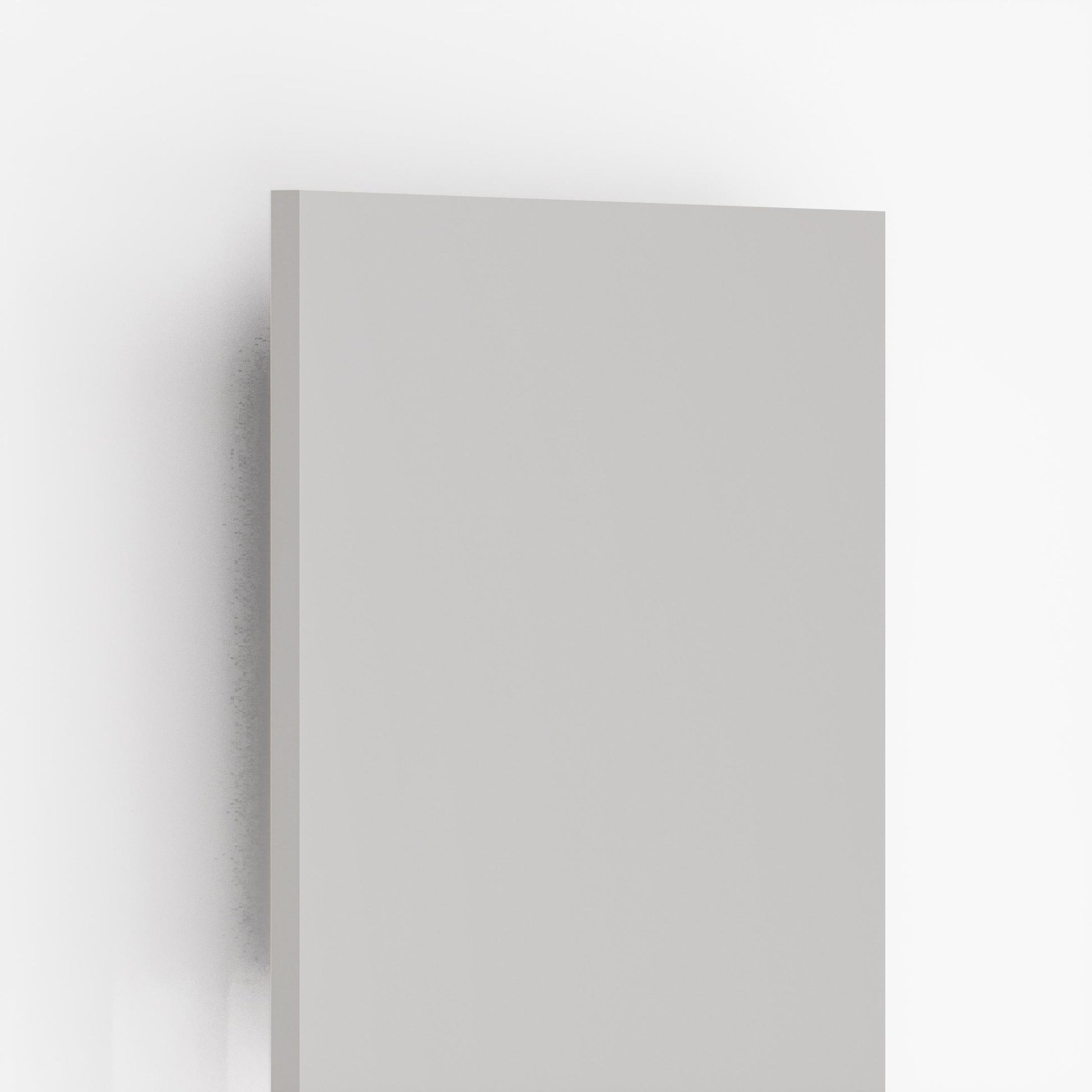 Grey plain laminate sheet with suede finish and smooth texture displayed against white background