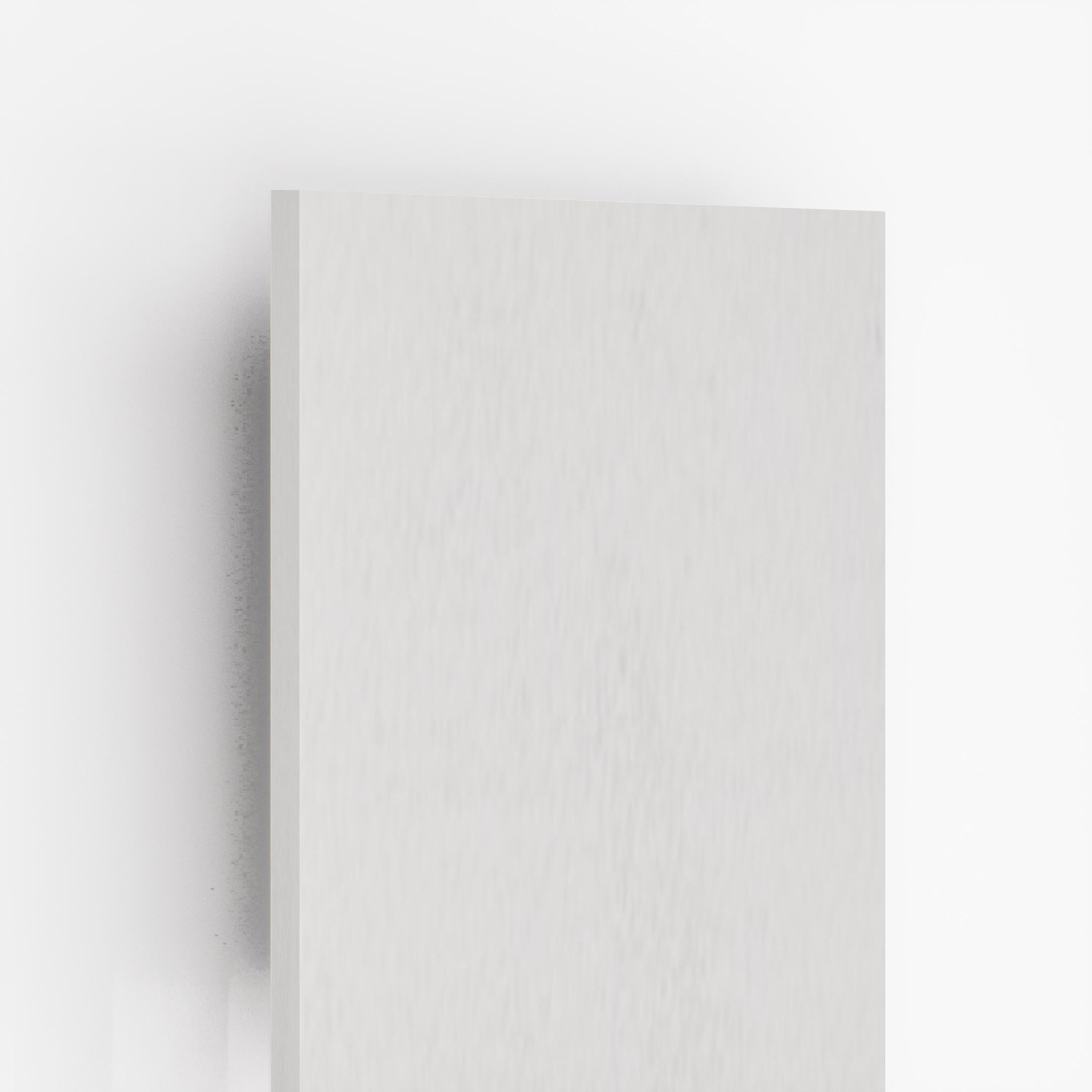 White plain laminate with suede finish and subtle texture, showing edge and surface detail.