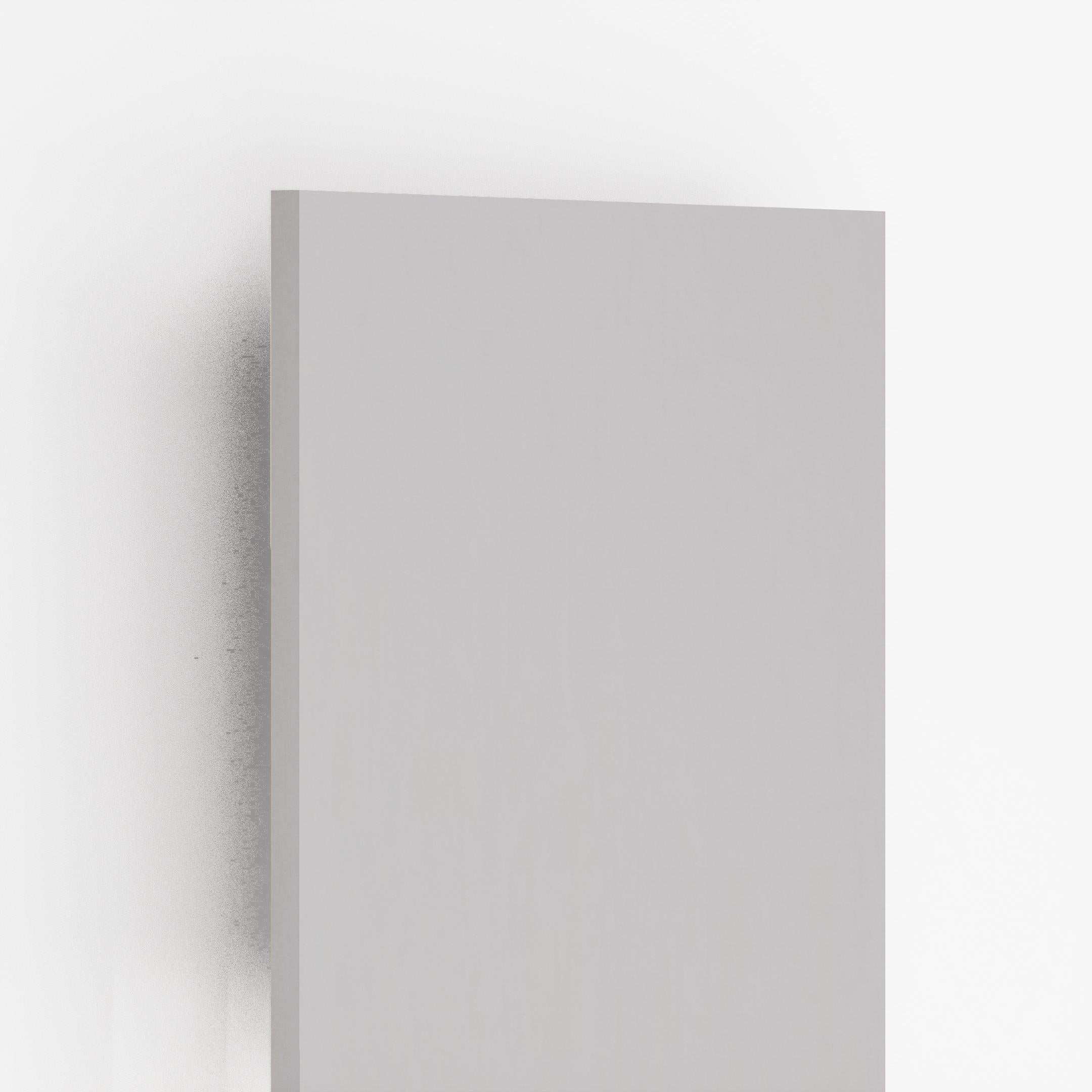 White plain laminate with textured finish and visible edge, showing thickness and subtle shadow effect on white background.