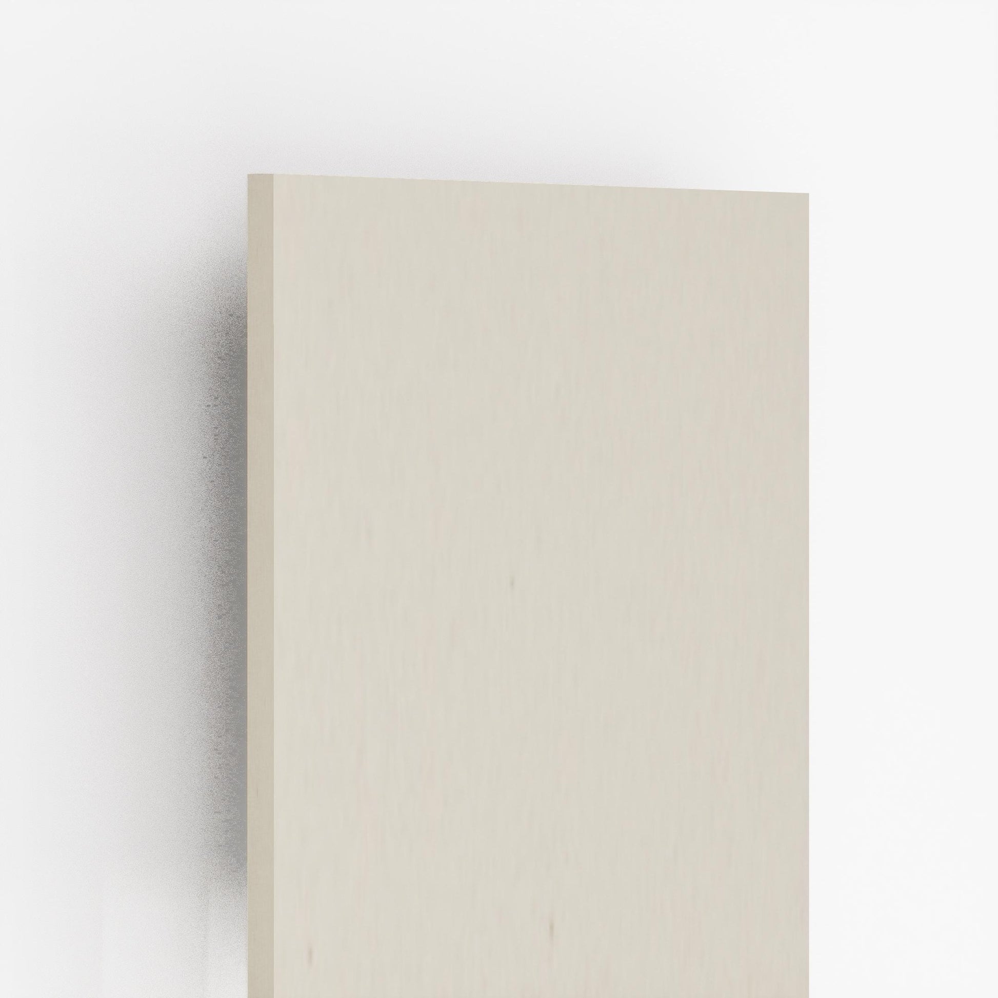 Ivory plain laminate with suede finish and subtle texture, showing edge detail and matte sheen on a white background.
