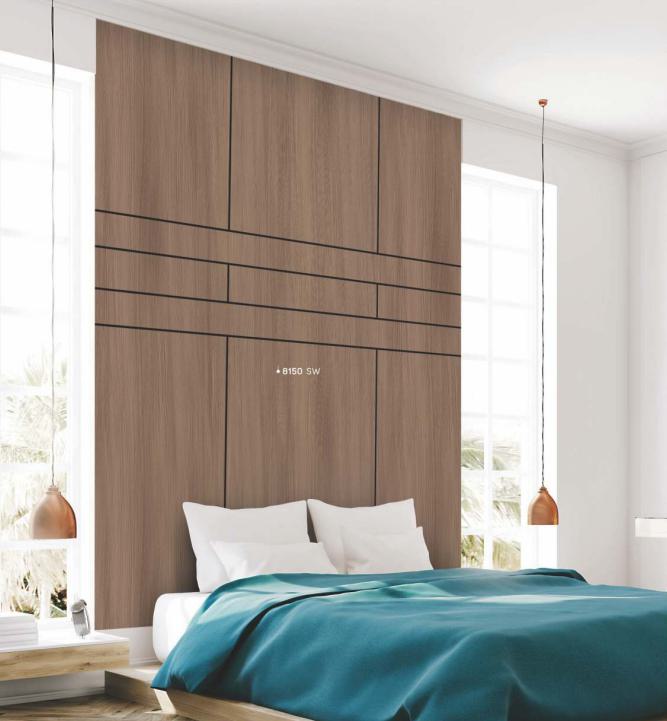 Frassino Arius Dark Wood Laminate 8x4 ft Texture 1 mm - 8150 SW