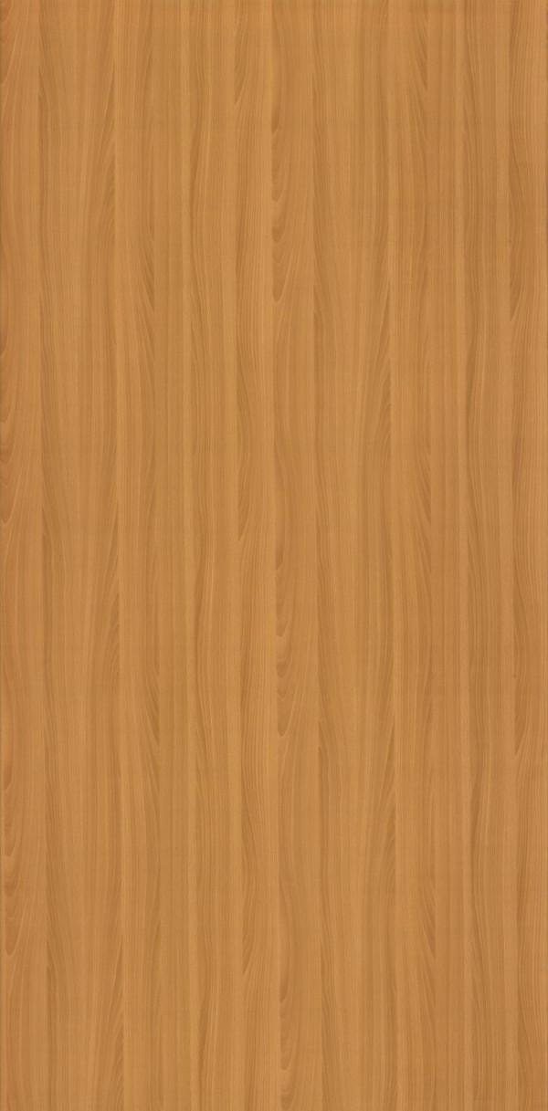 Brown wood grain laminate with suede finish and wavy pattern, showing wood texture and vertical grain details