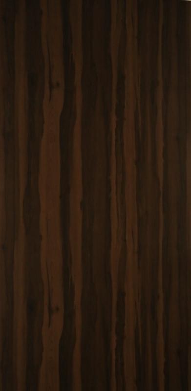 Brown wood grain laminate with suede finish and vertical striped pattern, showing wood texture and dark brown color