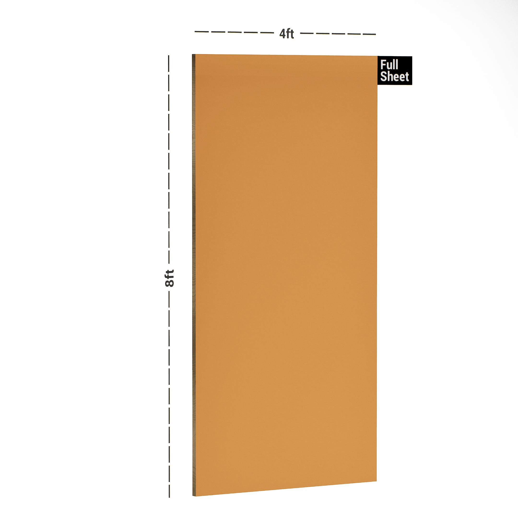 Orange Plain Laminate 8x4 ft High Gloss 1 mm - 8522 HG