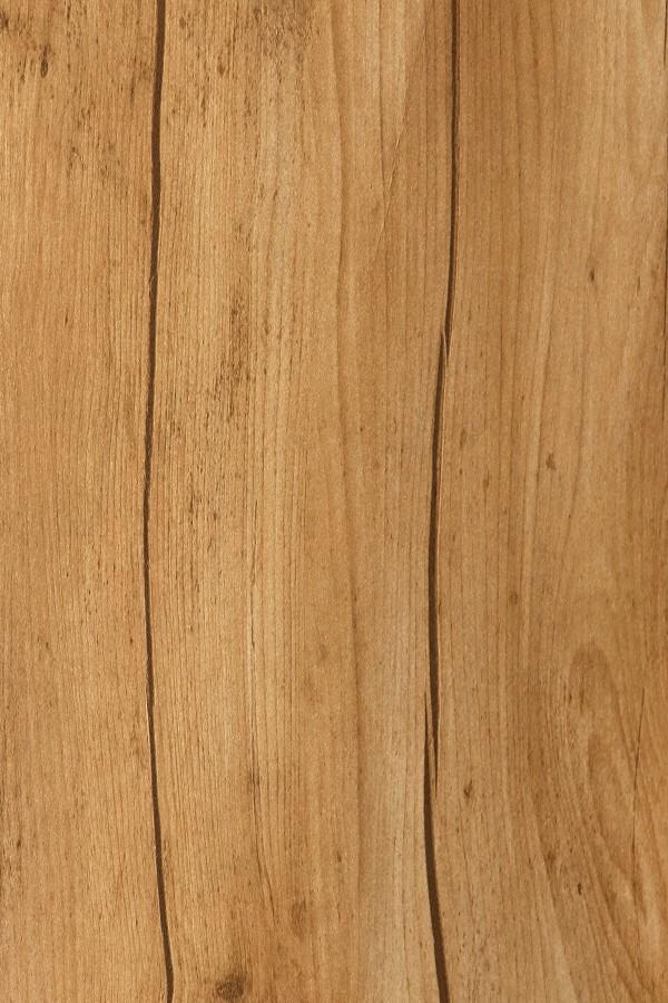 Brown wood laminate with suede finish, showing wood grain texture and subtle imperfections in a natural wood pattern design.