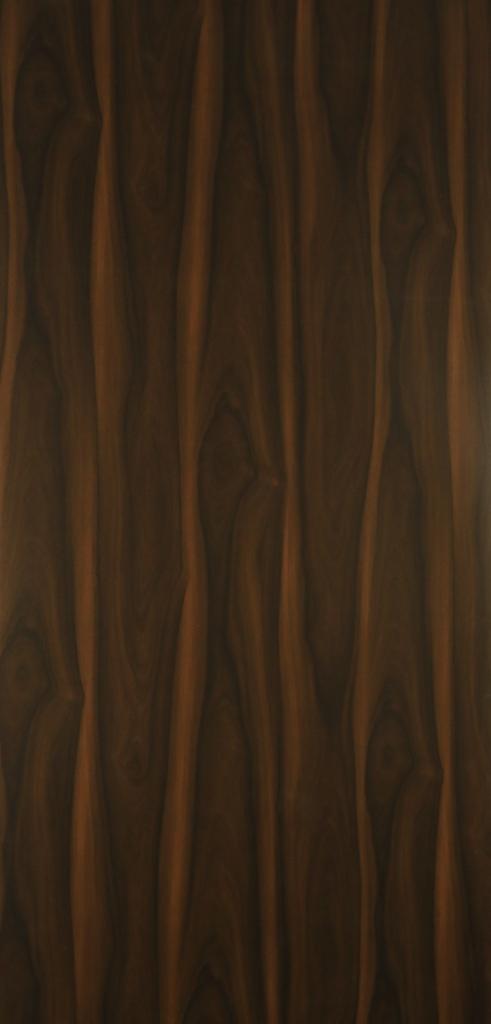 Brown wood grain laminate with suede finish and wavy pattern, showing detailed texture and grain variation.