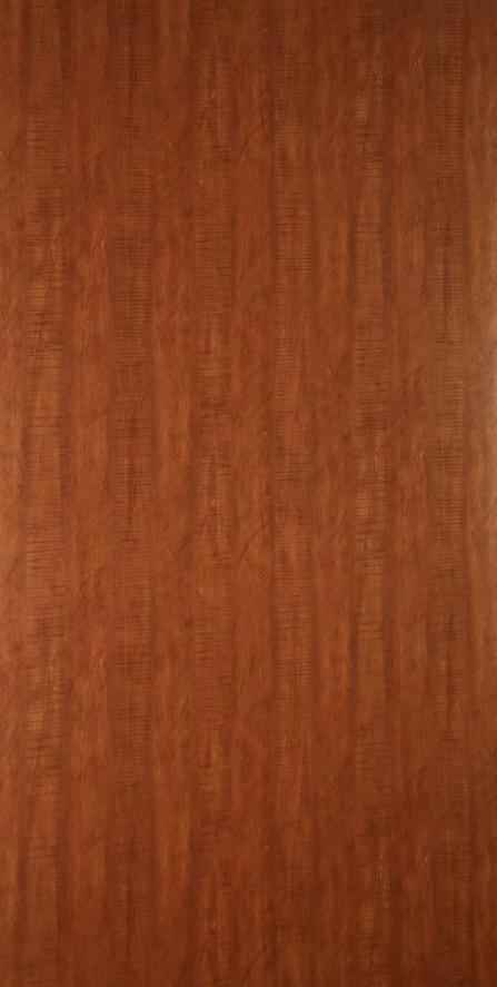 Brown wood grain laminate with suede finish and textured vertical pattern.