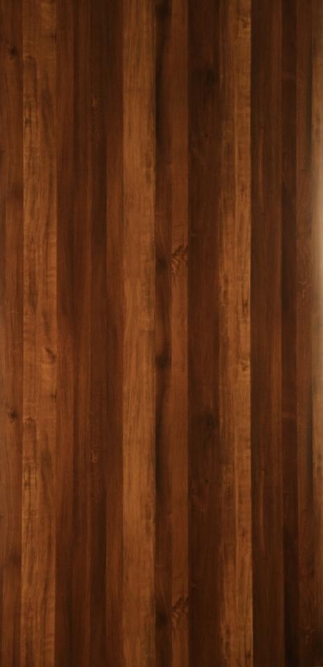 Brown wood laminate with suede finish and wood grain texture, showing vertical planks with natural variations and subtle