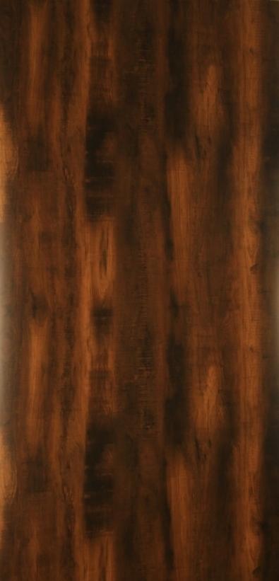 Brown wood grain laminate with suede finish and vertical wood pattern texture