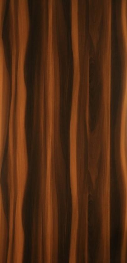 Brown wood grain laminate with suede finish, showing vertical wood pattern and texture.