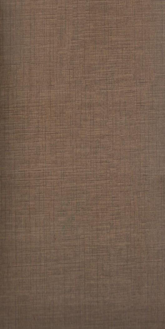 Brown wood laminate with suede finish and textured pattern, showing subtle grid and wood grain details.