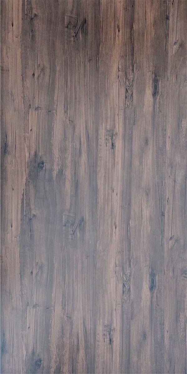 Brown wood laminate with suede finish, showing wood grain texture and knots in vertical planks.