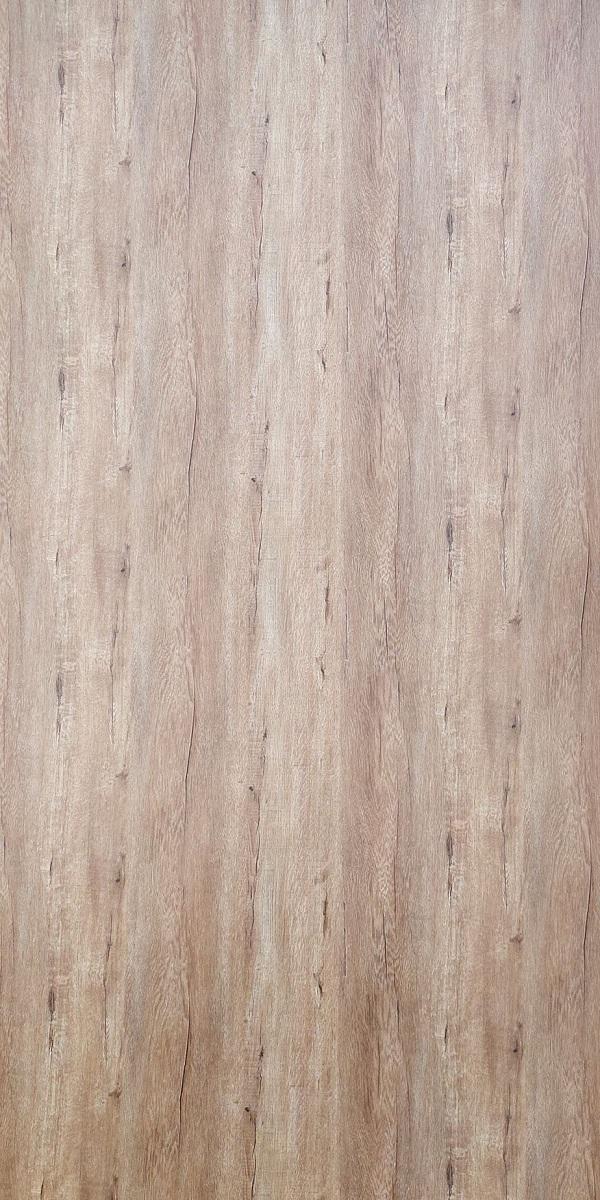 Brown wood laminate with suede finish, showing wood grain texture and subtle sheen, vertical planks with natural variations.