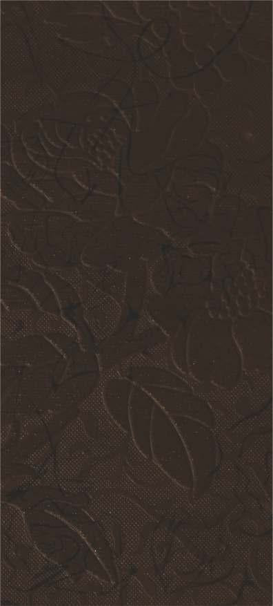 Dark brown textured laminate with embossed leaf pattern and matte finish