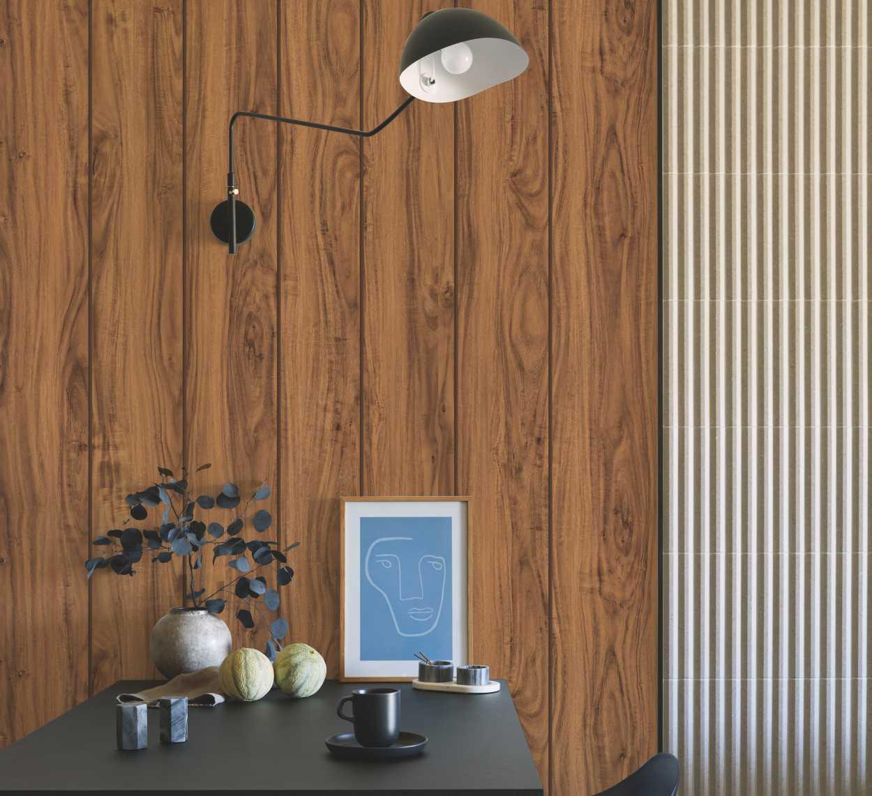 Lavito Walnut Wood Laminate 8x4 ft High Gloss 0.8 mm - 8882 HGF
