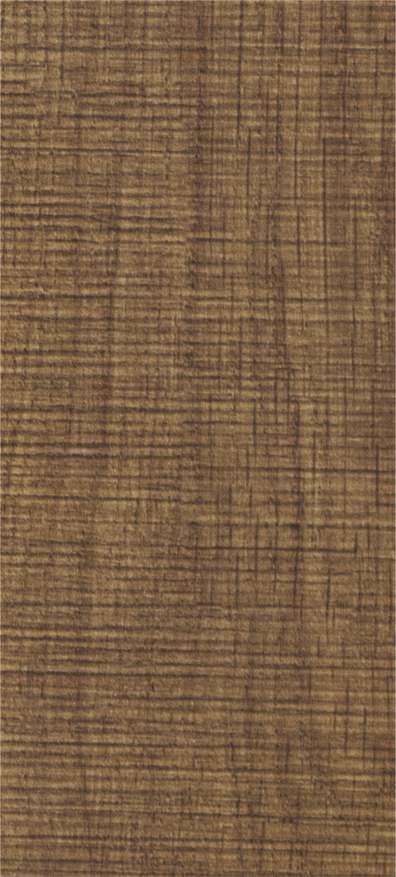 Brown wood grain laminate with suede finish and textured rough cut pattern.
