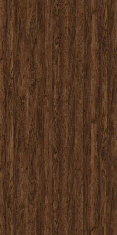 Brown wood grain laminate with textured finish and swirling pattern, showing wood-like details and vertical planks.