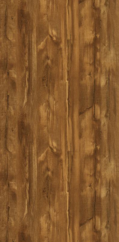 Brown wood grain laminate with textured finish and visible wood pattern and grain details