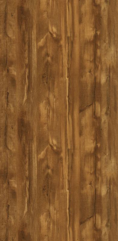 Brown wood grain laminate with suede finish and visible texture and grain pattern.