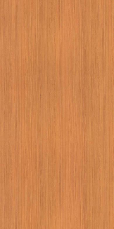 Brown wood grain laminate with suede finish and vertical grain pattern, showing wood texture and subtle sheen.