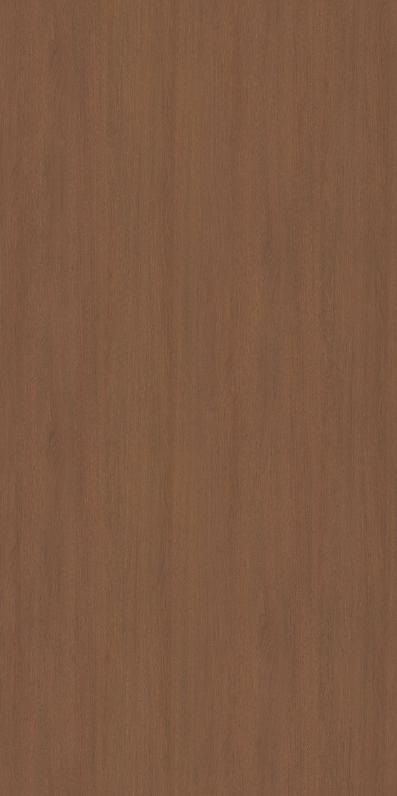 Brown wood grain laminate with textured finish and vertical wood pattern.