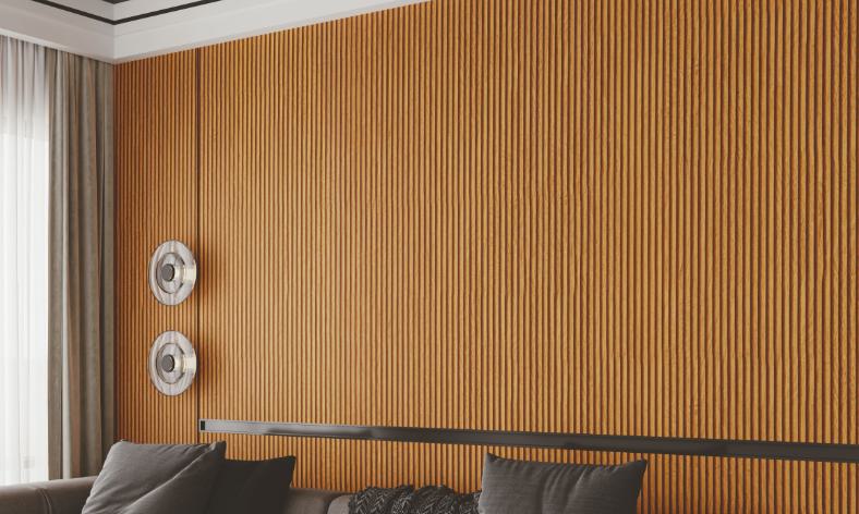 Flute Bamboo Light Fluted Laminate 8x4 ft Super Matte 0.8 mm - 8985 SK