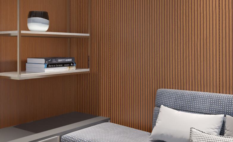 Flute Bamboo Dark Fluted Laminate 8x4 ft Super Matte 0.8 mm - 8986 SK