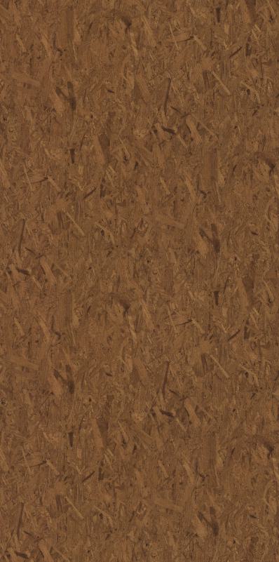 Brown OSB laminate with suede finish and wood chip texture