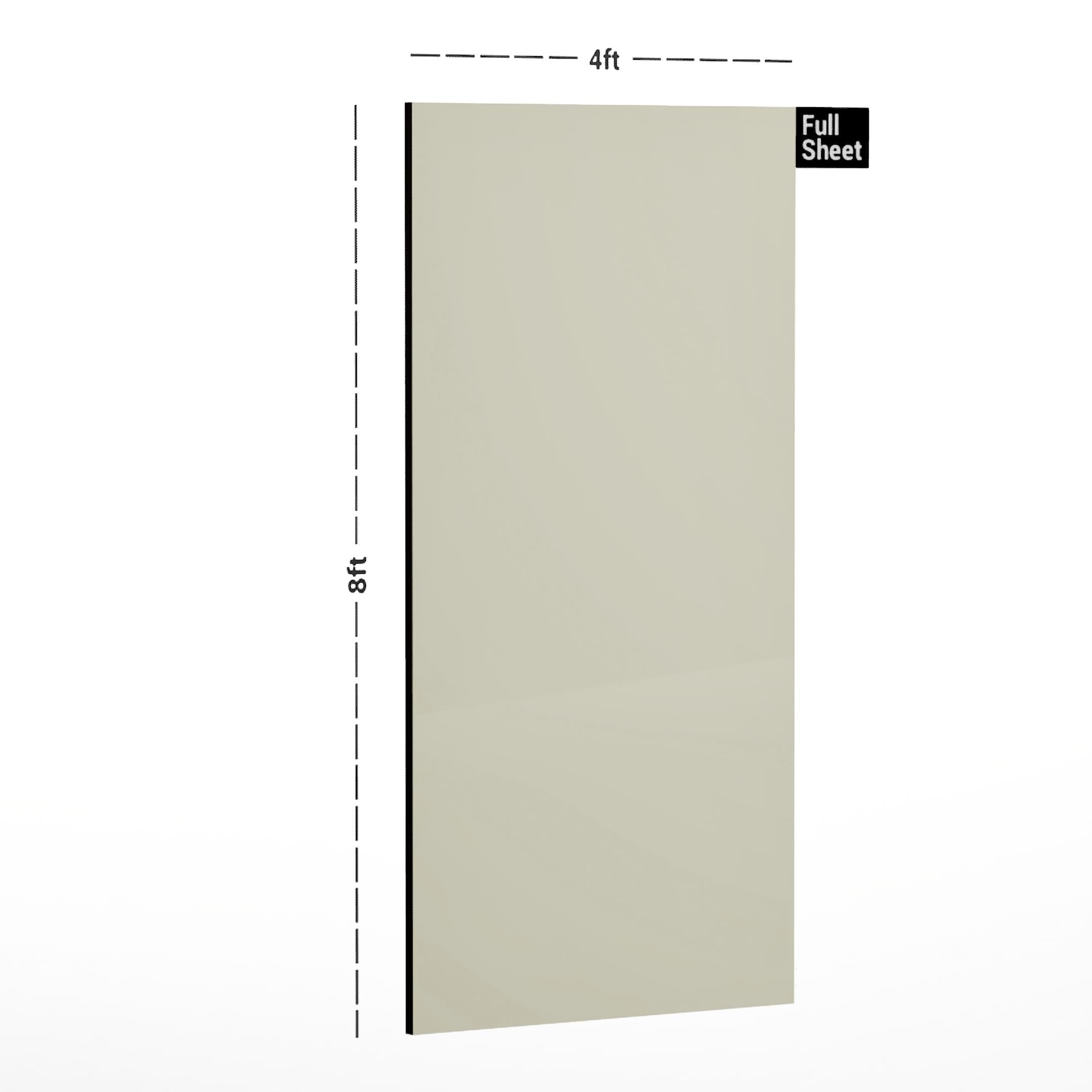 Ivory Plain Laminate 8x4 ft High Gloss 0.82 mm - 9005 HGL