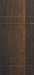 Brown wood grain laminate with textured finish and visible wood pattern and thin white seams between panels.