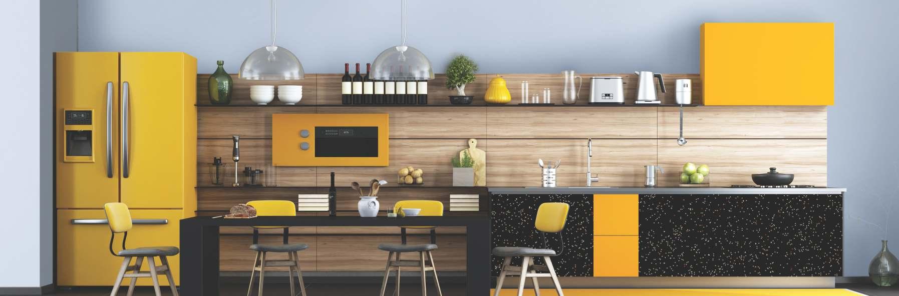Yellow Plain Laminate 8x4 ft High Gloss 0.82 mm - 9023 HGL