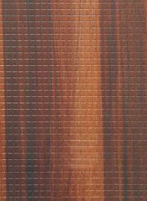 Brown wood grain laminate with textured finish and visible grid pattern, showcasing wood appearance with vertical grain