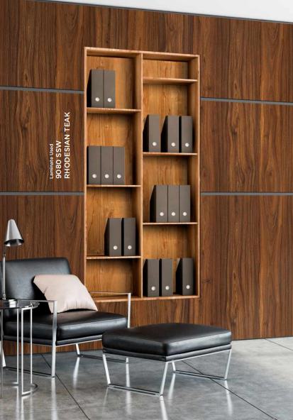 Rhodesian Teak Wood Laminate 8x4 ft Texture 1 mm - 9080 SSW